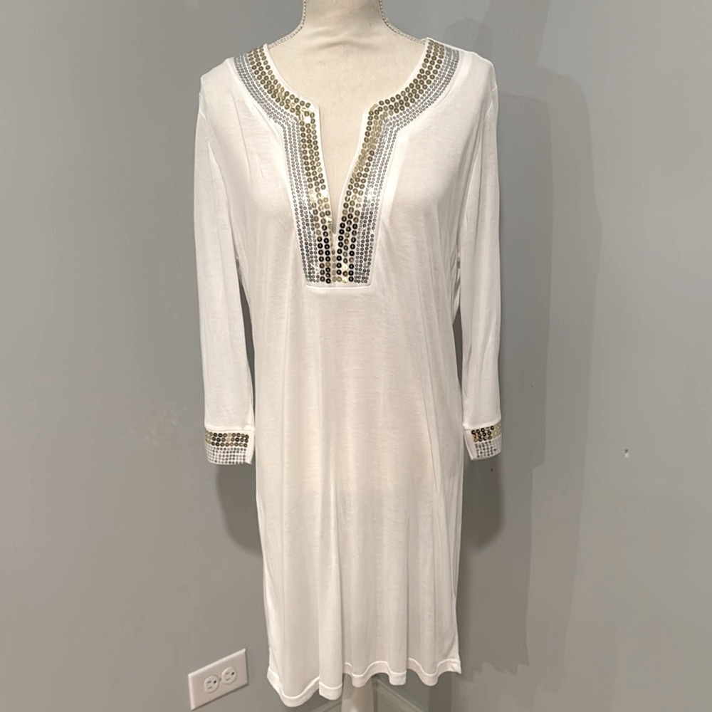 Sequin V-Neck Cover Up Measurements: 22” Armpit to Armpit and 37” long